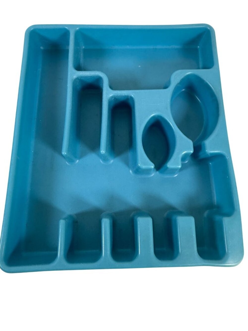 Vintage Rubbermaid Blue Plastic Silverware Drawer Organizer Tray 6 Compartment